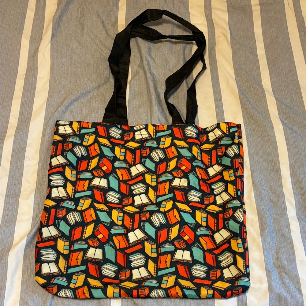 Colorful Book Pattern Tote Bag